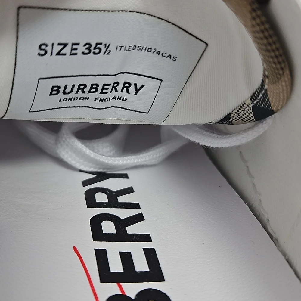 NEW! Burberry Jack Vintage Check Platform Low Top Sneakers Size 5.5 - Picture 15 of 16